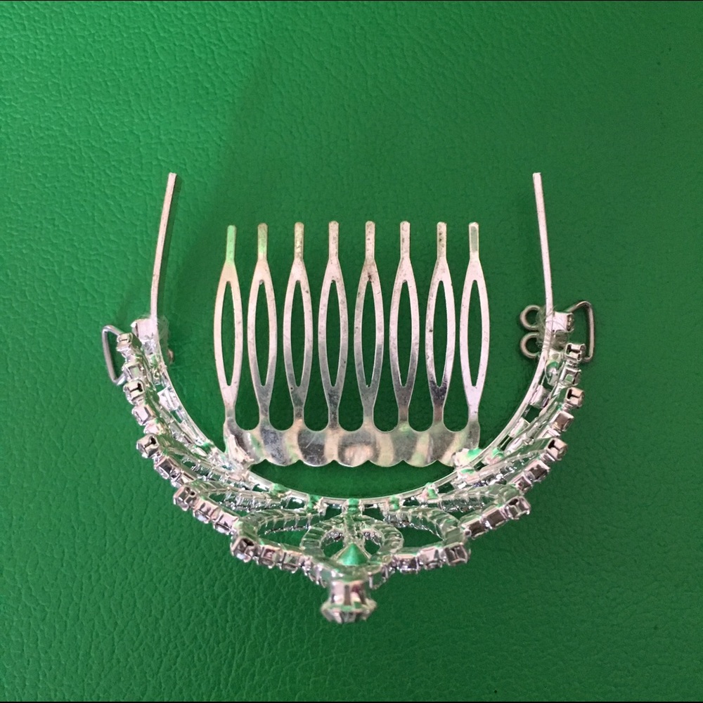 Princess Crown Silver Rhinestone - Picture 2 of 6